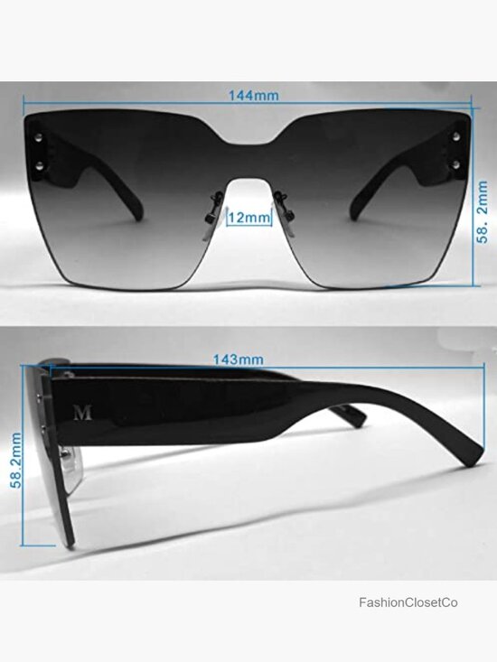 Oversized Cat Eye Shield Sunglasses with UV400 Protection
